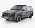 Dodge Caravan 1984 Modèle 3d wire render