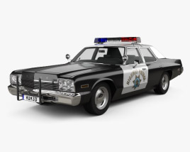 Dodge Monaco Поліція 1974 3D модель