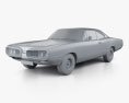 Dodge Coronet Hard-top coupé 1970 Modello 3D clay render