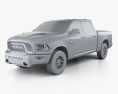 Dodge Ram 1500 Rebel 2018 Modello 3D clay render