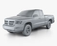 Dodge Dakota Extended Cab 2011 3D 모델  clay render