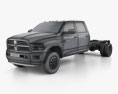 Dodge Ram Crew Cab Chassis L2 Laramie 2015 3D模型 wire render