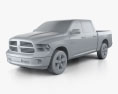 Dodge Ram 1500 Crew Cab Big Horn 2017 Modèle 3d clay render