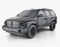 Dodge Durango SLT 2009 3D模型 wire render