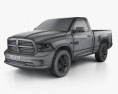 Dodge Ram 1500 Regular Cab Sports 2020 3D模型 wire render