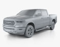 Dodge Ram 1500 Crew Cab Laramie Longhorn 5-foot 7-inch Box 2021 3Dモデル clay render
