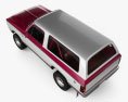 Dodge Ramcharger HQインテリアと 1979 3Dモデル top view