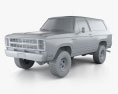 Dodge Ramcharger HQインテリアと 1979 3Dモデル clay render