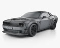 Dodge Challenger SRT Hellcat Wide Body 2020 3D模型 wire render