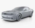 Dodge Challenger SRT Hellcat WideBody 인테리어 가 있는 2020 3D 모델  clay render