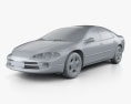 Dodge Intrepid RT 2004 3D-Modell clay render