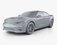 Dodge Charger SRT Hellcat Wide body 2022 3d model clay render