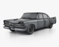 Dodge Coronet 4ドア セダン 1957 3Dモデル wire render