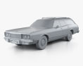 Dodge Coronet ステーションワゴン 1974 3Dモデル clay render