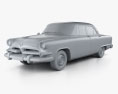 Dodge Coronet 4도어 세단 1955 3D 모델  clay render