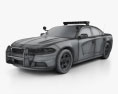 Dodge Charger Полиция с детальным интерьером 2017 3D модель wire render