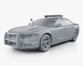 Dodge Charger 경찰 인테리어 가 있는 2017 3D 모델  clay render
