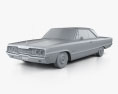 Dodge Polara 2ドア ハードトップ 1966 3Dモデル clay render