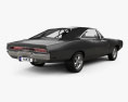 Dodge Charger HEMI 1970 3D 모델  back view