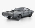 Dodge Charger HEMI 1970 3Dモデル wire render