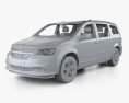 Dodge Grand Caravan 带内饰 2014 3D模型 clay render