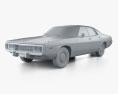 Dodge Coronet Custom V8 318 세단 1976 3D 모델  clay render