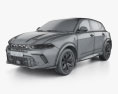 Dodge Hornet GT Blacktop 2024 3D模型 wire render