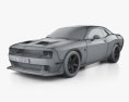 Dodge Challenger SRT Hellcat 2024 3D模型 wire render