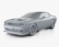 Dodge Challenger SRT Hellcat 2024 Modello 3D clay render