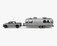 Dodge Ram 1500 Crew Cab Rebel with Airstream Land Yacht Trailer 2019 3d model side view