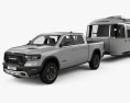 Dodge Ram 1500 Crew Cab Rebel with Airstream Land Yacht Trailer 2019 3d model