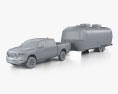 Dodge Ram 1500 Crew Cab Rebel with Airstream Land Yacht Trailer 2019 3d model clay render