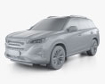 Dodge Journey 2021 3D 모델  clay render