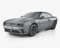 Dodge Charger Daytona Scat Pack 2024 3D модель wire render