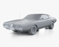 Dodge Charger 1974 3D модель clay render