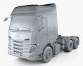 DongFeng Liuzhou H7 Tractor Truck 3-axle 2018 Modèle 3d clay render
