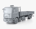 DongFeng KR Flatbed Truck 2021 3d model clay render