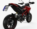 Ducati Hypermotard 2013 3D模型 后视图