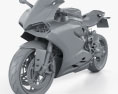 Ducati 1199 Panigale 2012 3D модель clay render