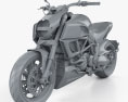 Ducati Diavel 2011 3D-Modell clay render