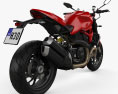 Ducati Monster 1200 R 2016 3D-Modell Rückansicht