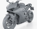 Ducati Panigale V4S 2018 3D模型 clay render