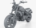 Ducati Scrambler 1100 2018 3D模型 clay render