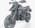 Ducati Hypermotard 950SP 2019 3d model clay render