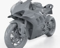 Ducati Panigale V4R 2019 3D модель clay render