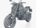 Ducati Monster Plus 2024 Modello 3D clay render