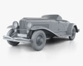 Duesenberg SSJ Roadster 1935 3d model clay render