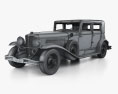 Duesenberg Model J Willoughby Limousine com interior e motor 1934 Modelo 3d wire render