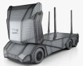 Einride T-log Log Truck 2021 Modèle 3d wire render