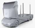 Einride T-log Log Truck 2021 3D-Modell clay render